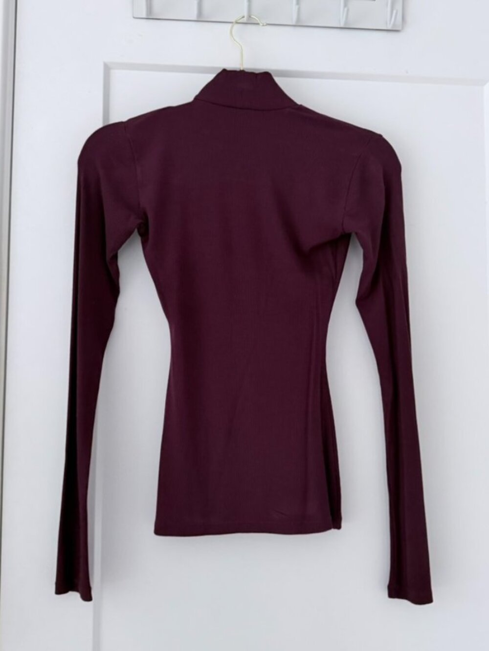 NWOT SKIMS SOFT LOUNGE MOCK NECK LONG SLEEVE TOP | BORDEAUX × 1 BORDEAUX / XS - Picture 7 of 8